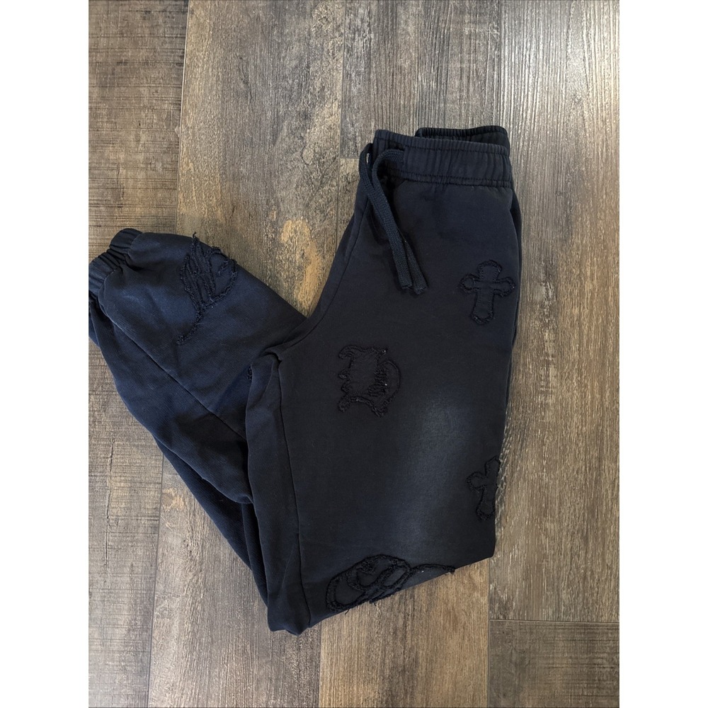 Hoodrich Sweatpants Joggers Black Emblems Small